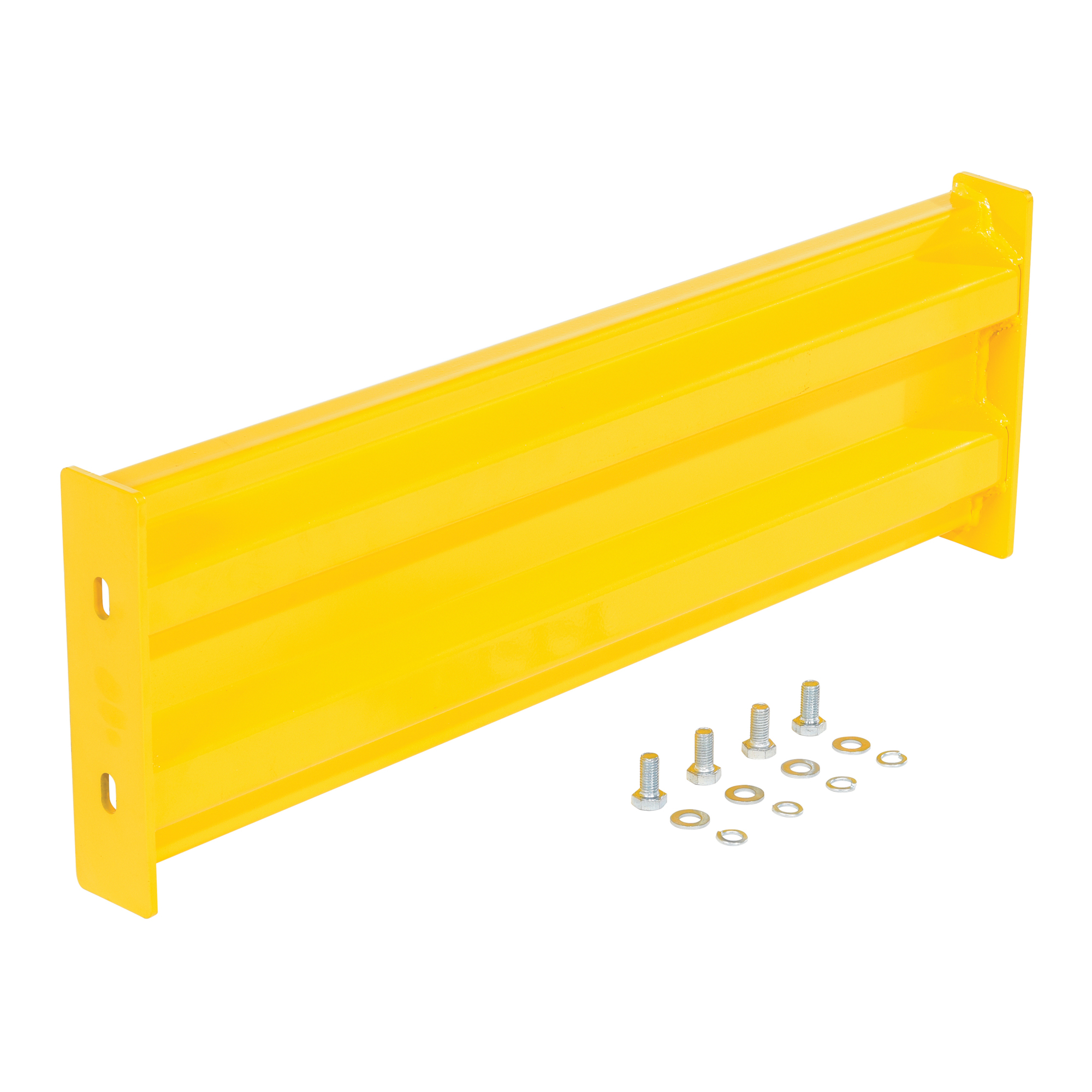 Vestil Double Ribbed Bolt-On Guard Rail - 30in., Yellow, Powder-Coated, Model# GR-F2R-BO-3-YL